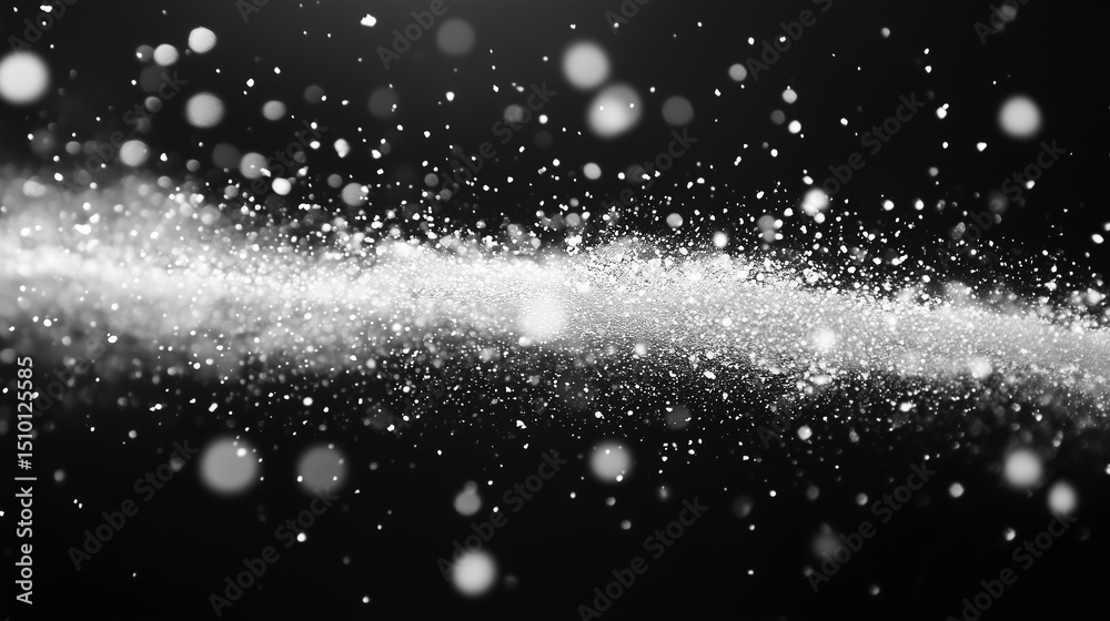 Obraz premium Shimmering Snowflakes and Glittering Light in a Magical Winter Scene