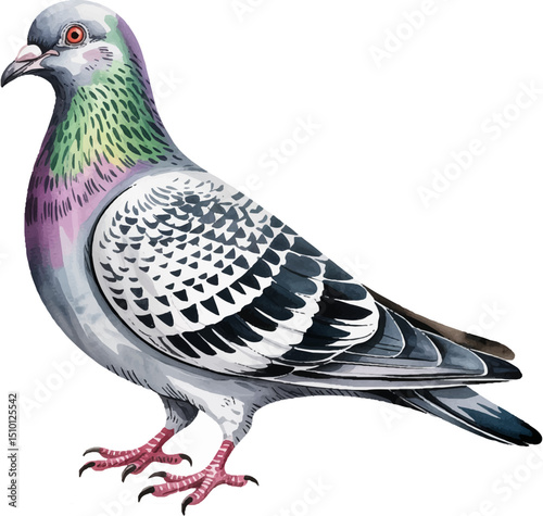 pigeon isolated on white background