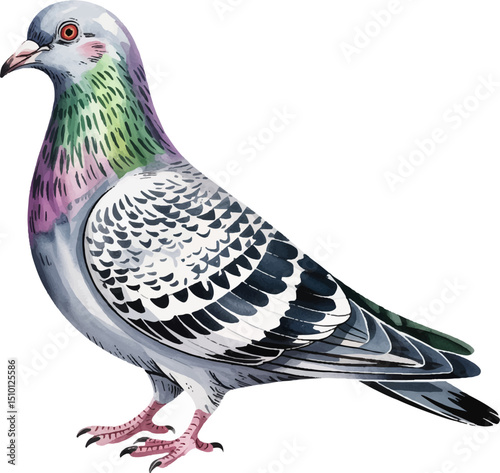 pigeon isolated on white