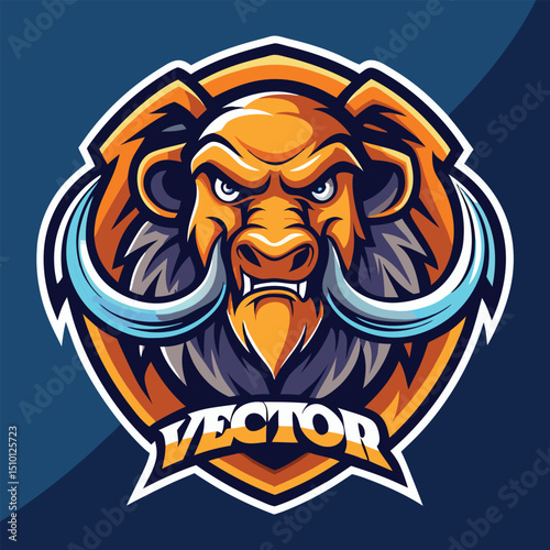 Eye-catching mammoth mascot logo design vector featuring a fierce mammoth with distinct tusks and modern illustration style suitable for branding and marketing