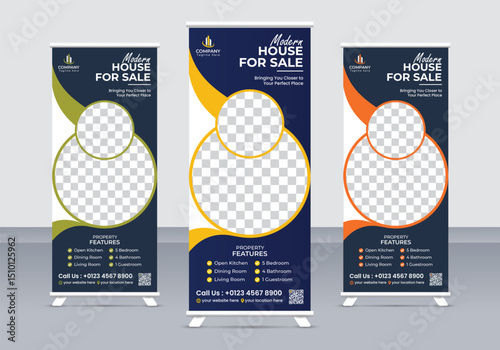 Professional Real Estate Banner Template | Clean Roll Up Design for Agencies