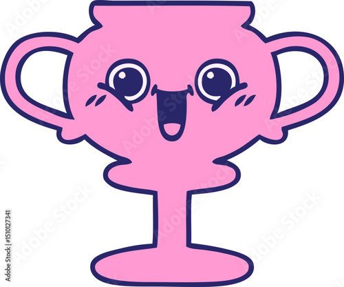 cute cartoon of a trophy