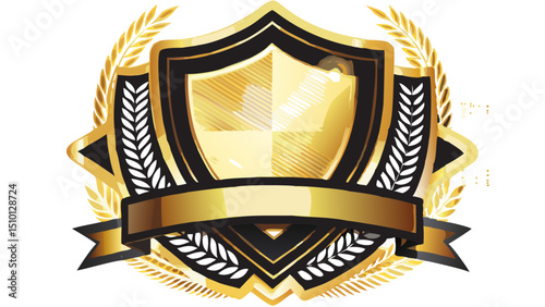 shield with ribbon