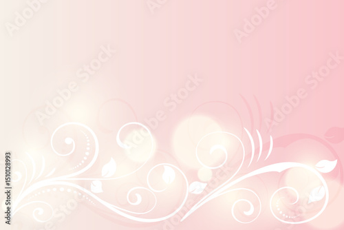 Floral background with decorative florals and bokeh effects
