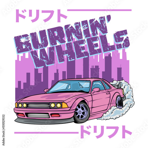 Urban Drift Car Streetwear Illustration