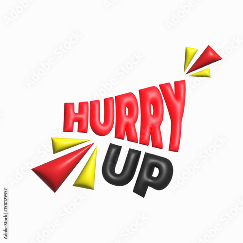 Hurry up 3D text design.Special offer sign. Advertising discounts