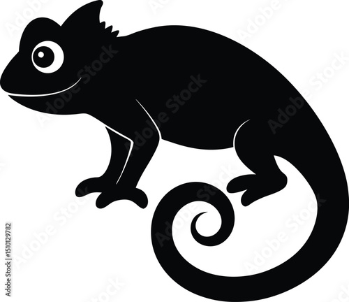 chameleon cartoon isolated on white