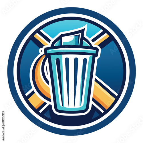 Clean trash can bin service logo representing efficient waste management solutions