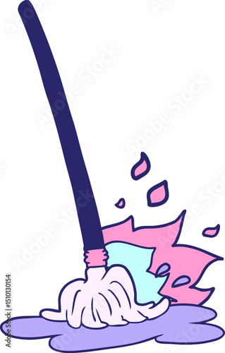 wet cartoon mop