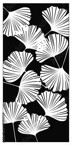 vector room divider, Laser cut leaf panel, stencil divider. Wall art for home decor, room divider screens, paper craft, card background. 