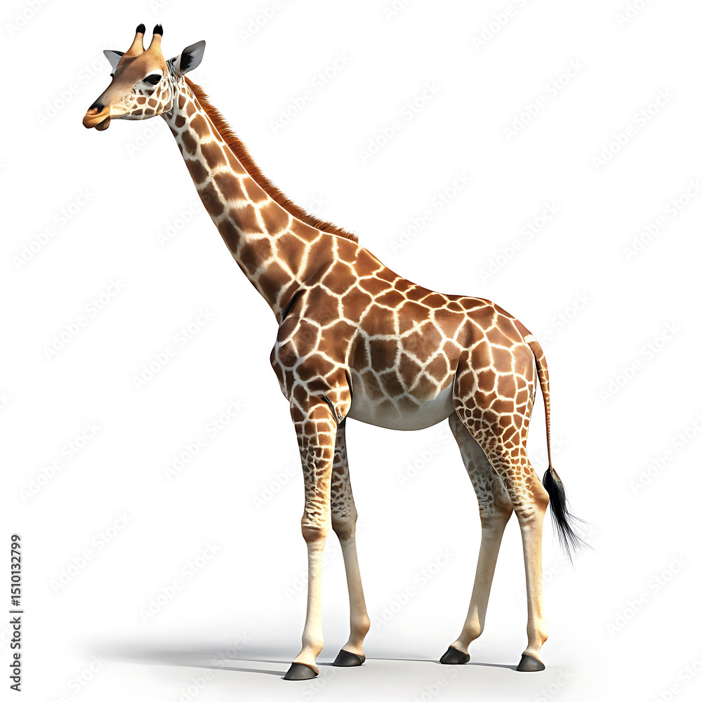 Naklejka premium Majestic giraffe isolated on white background wildlife animal