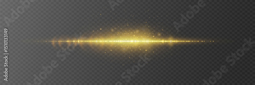 Glowing golden lines of light with motion blur effect. Concept of speed or energy.