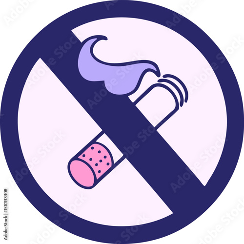 cute cartoon of a no smoking allowed sign