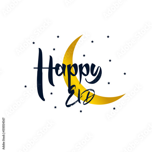Eid mubarak typhography and calligraphy t shirt design.Text typhography Eid Mubarak.	