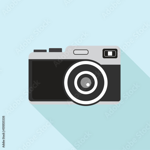 Digital camera for photo shoot and digital camera illustration with lens and colorful cameras and analogue camera with lens and body flash. vector illustration.