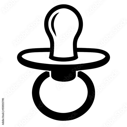 Solid Icon of a Baby Pacifier - Representing Infants, Soothing, and Baby Products