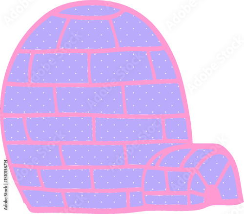 cartoon doodle ice igloo