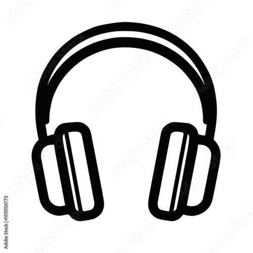 Simple Headphones Music and Audio Icon Vector Outline