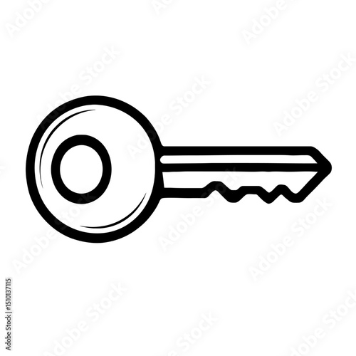 Simple Key Icon Vector for Access and Security