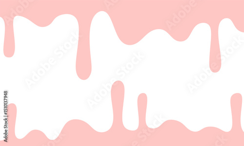 Dripping ice cream. sweet caramel flowing down. pink glaze dripping on white background. Pattern design for banner, poster, flyer, card, postcard, cover, brochure Vector illustration