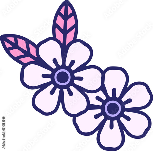 iconic tattoo style image of flowers