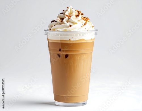 Iced coffee drink with whipped cream