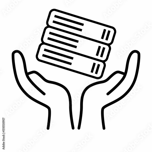 hand carrying black vector book school