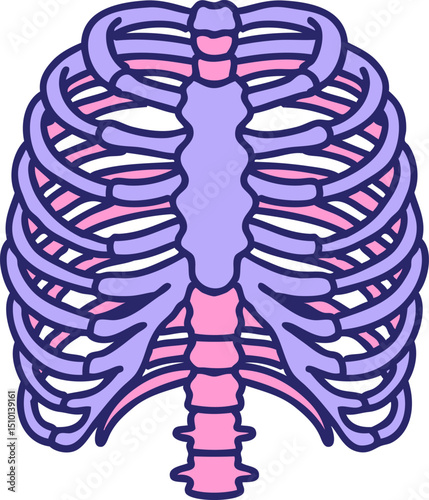 iconic tattoo style image of a rib cage