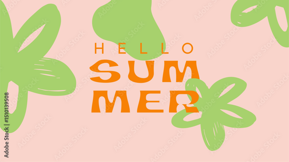 Naklejka premium Abstract concept of summer vivid and fun poster. Modern conceptual art design with wavy shapes and lines. Templates for celebration, ads, branding, banner, cover, label, poster, sales