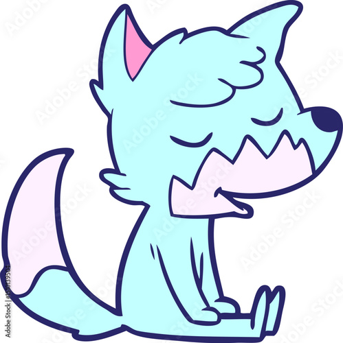 friendly cartoon sitting fox