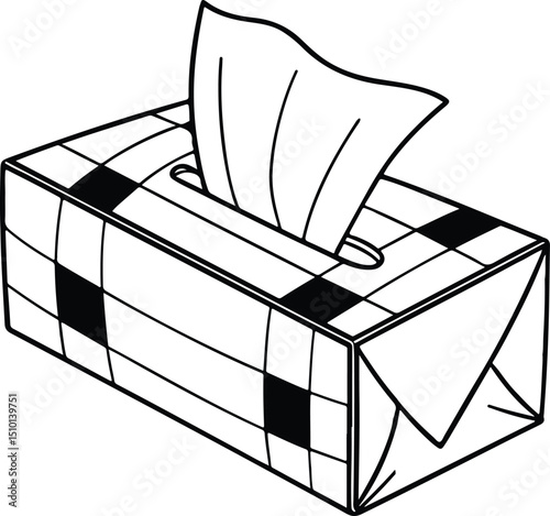 vector illustration of a facial tissue box cartoon box 