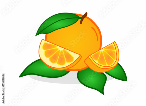 orange fruit, orange juice vector color