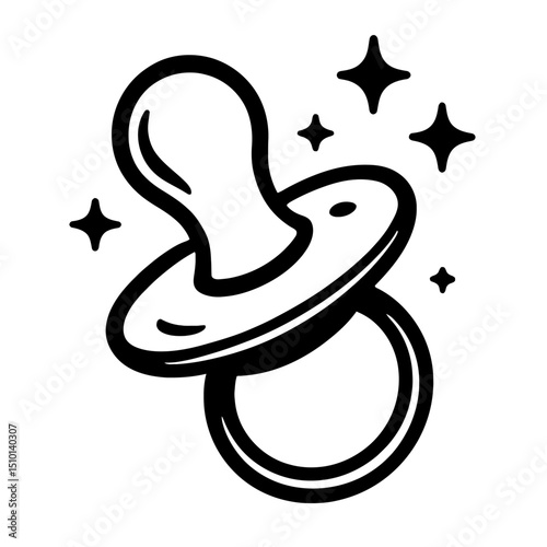 Pacifier with Stars Illustration.ai