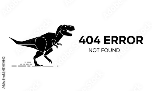 Playful 404 Error Page with Dinosaur Not Found Illustration