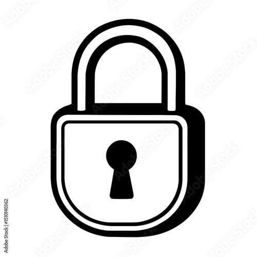 Simple Padlock Outline Icon - Universal Symbol for Security, Protection, and Privacy