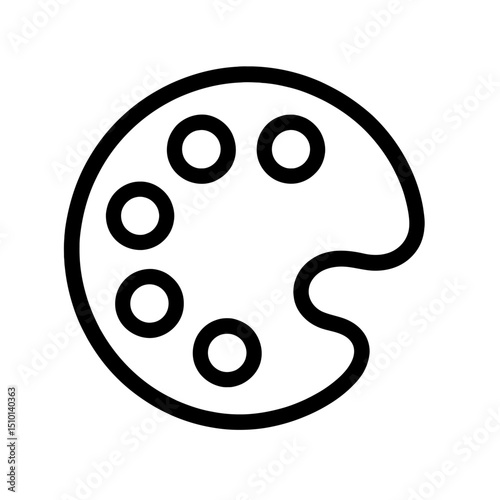 Outline Icon of a Paint Palette - Essential for Art, Creativity, and Design Concepts