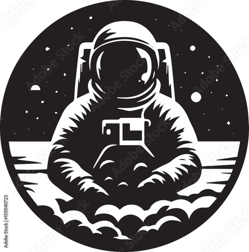 Astronaut Silhouette Vector Set – Spacewalk, Floating Astronauts, Helmeted Figures, and Outer Space Exploration Shapes