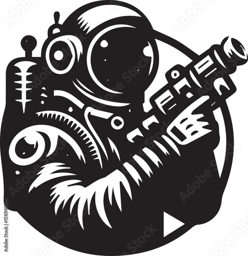Astronaut Silhouette Vector Set – Spacewalk, Floating Astronauts, Helmeted Figures, and Outer Space Exploration Shapes