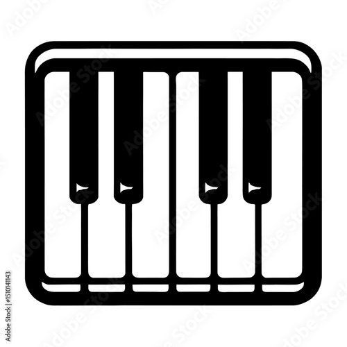 Simple Piano Keyboard Icon - Ideal for Music, Education, and Digital Audio Concepts