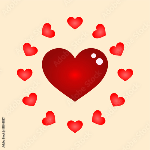 vector color love shape for Valentine's Day