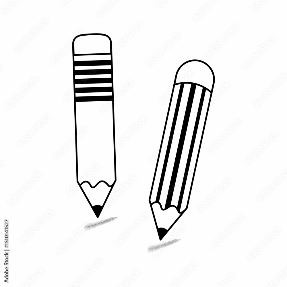vector black outline pencil