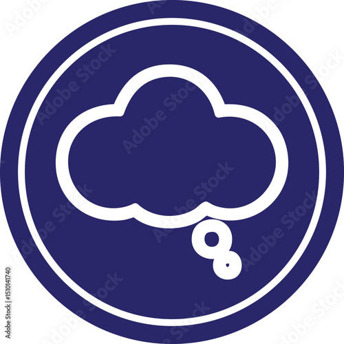 thought bubble circular icon symbol