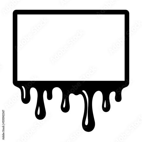 Dripping Ink or Liquid Frame - Dynamic Design Element for Art, Grunge, and Creative Projects