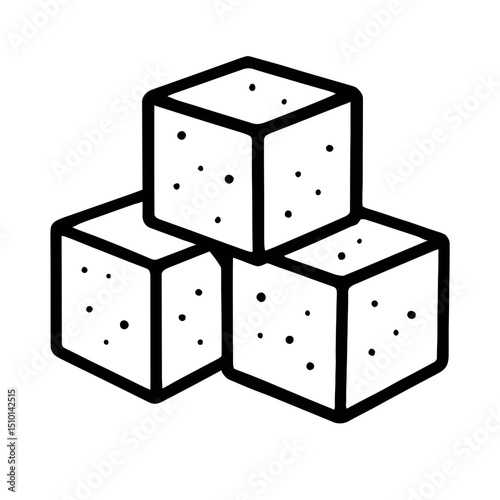 Sugar Cubes Outline Icon - Perfect for Sweeteners, Food Ingredients, and Bakery Designs