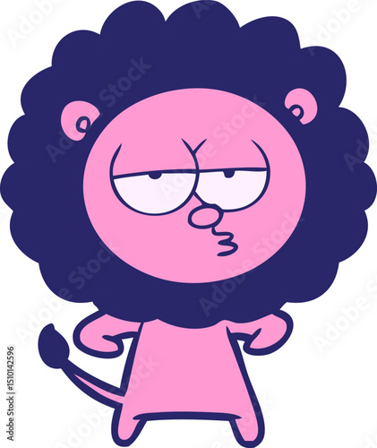 cartoon bored lion