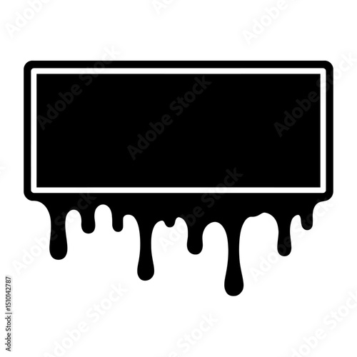 Dripping Paint or Liquid Frame Vector - Black Grunge Design for Street Art, Halloween, and Creative Projects