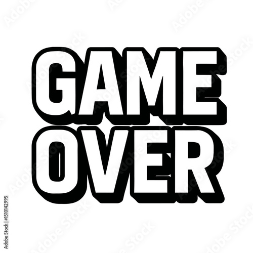 "Game Over" Retro Gaming Text Design - Classic Arcade Style for Banners, Posters, and Digital Art