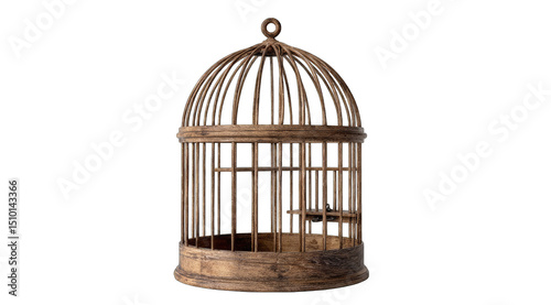 Empty wooden birdcage (1)