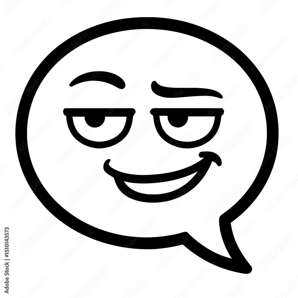 Smirking Emoji in Speech Bubble - Chat & Expression Icon Smirking Emoji in Speech Bubble - Chat & Expression Icon