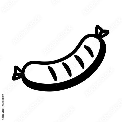 Simple Grilled Sausage Outline - Oktoberfest Food Icon